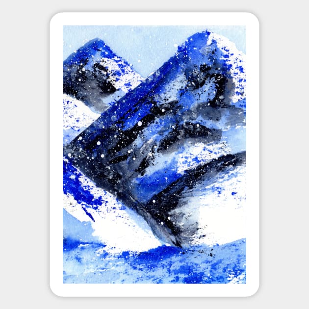 Abstract Watercolor Mountains Sticker by Sandraartist